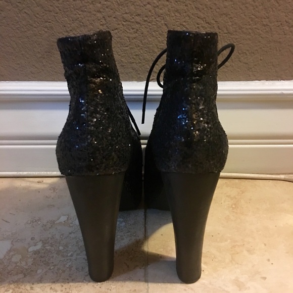 Jeffrey Campbell Lita Black Glitter Boots - Picture 4 of 8